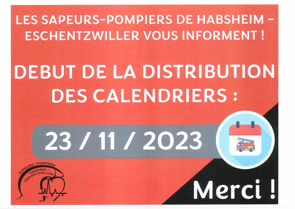 Distribution des calendriers - Sapeurs-Pompiers